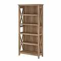 Bush Business Furniture Key West Tall 5 Shelf Bookcase in Reclaimed Pine KWB132RCP-03